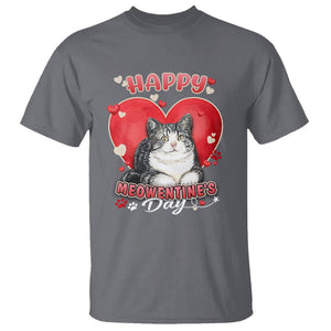 Cat Valentine T Shirt Happy Meowentine's Day Cute Heart TS02 Charcoal Printyourwear