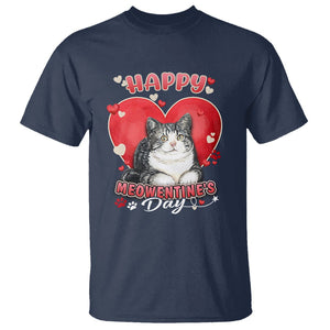 Cat Valentine T Shirt Happy Meowentine's Day Cute Heart TS02 Navy Printyourwear