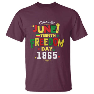 Celebrate Juneteenth 1865 T Shirt Black History Independence Day TS02 Maroon Print Your Wear