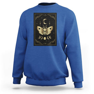 Celestial Dark Academia Death Head Moth Tarot Card Sweatshirt TS02 Royal Blue Printyourwear