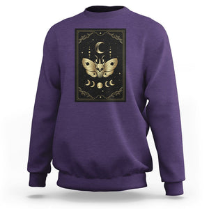 Celestial Dark Academia Death Head Moth Tarot Card Sweatshirt TS02 Purple Printyourwear