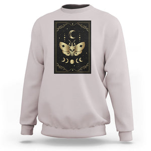 Celestial Dark Academia Death Head Moth Tarot Card Sweatshirt TS02 Ice Gray Printyourwear