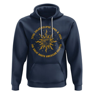 Celestial Total Solar Eclipse Hoodie April 8 2024 The Great North American Eclipse TS02 Navy Printyourwear