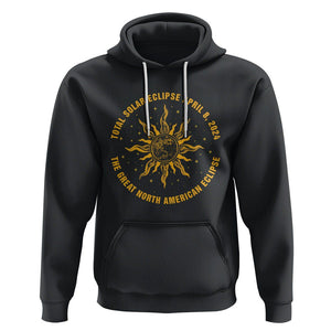 Celestial Total Solar Eclipse Hoodie April 8 2024 The Great North American Eclipse TS02 Black Printyourwear