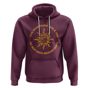 Celestial Total Solar Eclipse Hoodie April 8 2024 The Great North American Eclipse TS02 Maroon Printyourwear