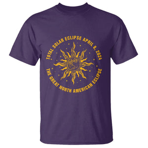 Celestial Total Solar Eclipse T Shirt April 8 2024 The Great North American Eclipse TS02 Purple Printyourwear