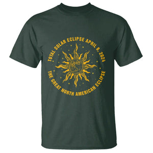 Celestial Total Solar Eclipse T Shirt April 8 2024 The Great North American Eclipse TS02 Dark Forest Green Printyourwear