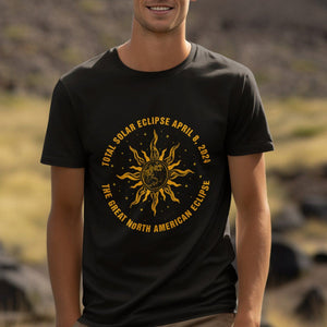 Celestial Total Solar Eclipse T Shirt April 8 2024 The Great North American Eclipse TS02 Printyourwear