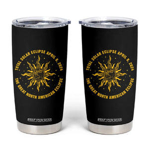 Celestial Total Solar Eclipse Tumbler Cup April 8 2024 The Great North American Eclipse TB02 Black Printyourwear