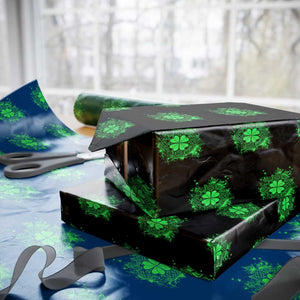 Celtic Knot Irish Shamrock Wrapping Paper Roll St Patricks Day TS02 Black Print Your Wear