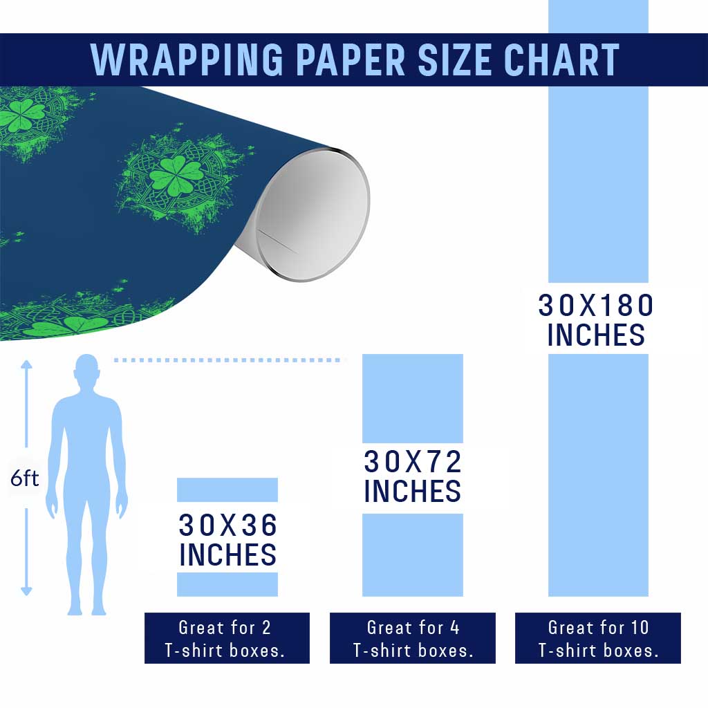Celtic Knot Irish Shamrock Wrapping Paper Roll St Patricks Day TS02 Print Your Wear