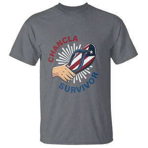 Chancla Survivor Funny Spanish Joke Puerto Rico T Shirt TS09 Charcoal Print Your Wear