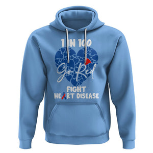 CHD Awareness Hoodie 1 in 100 Go Red Fight Heart Disease TS02 Carolina Blue Printyourwear