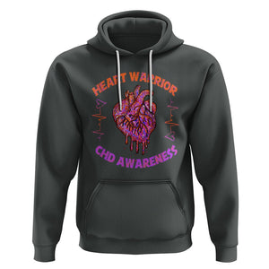 CHD Awareness Hoodie Brave Strong Resilient Heart Warrior TS02 Dark Heather Printyourwear