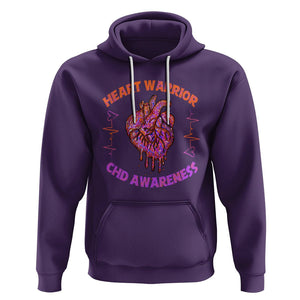 CHD Awareness Hoodie Brave Strong Resilient Heart Warrior TS02 Purple Printyourwear