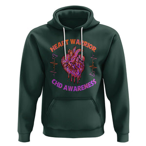 CHD Awareness Hoodie Brave Strong Resilient Heart Warrior TS02 Dark Forest Green Printyourwear