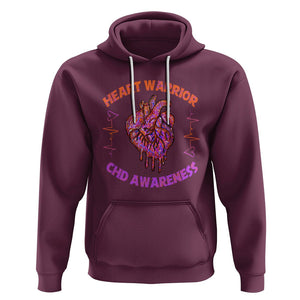 CHD Awareness Hoodie Brave Strong Resilient Heart Warrior TS02 Maroon Printyourwear