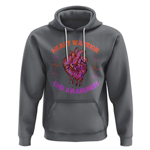 CHD Awareness Hoodie Brave Strong Resilient Heart Warrior TS02 Charcoal Printyourwear