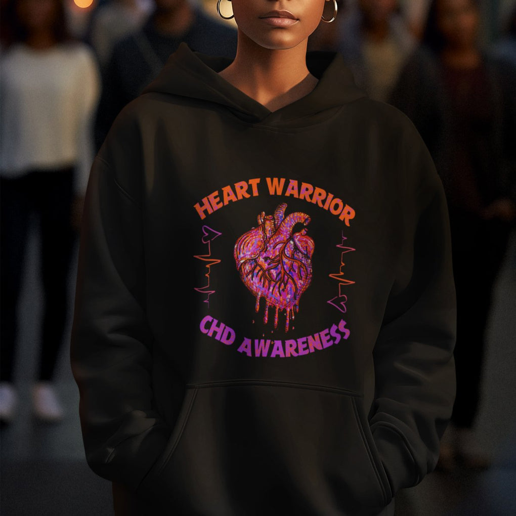 CHD Awareness Hoodie Brave Strong Resilient Heart Warrior TS02 Printyourwear