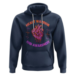 CHD Awareness Hoodie Brave Strong Resilient Heart Warrior TS02 Navy Printyourwear