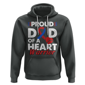 CHD Awareness Hoodie Dad Of A Heart Warrior Congenital Heart Defect Support TS02 Dark Heather Printyourwear