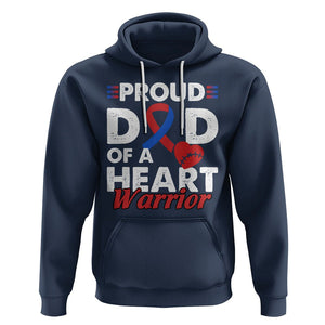 CHD Awareness Hoodie Dad Of A Heart Warrior Congenital Heart Defect Support TS02 Navy Printyourwear