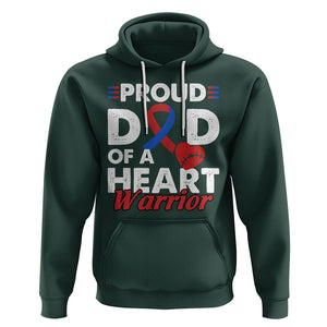 CHD Awareness Hoodie Dad Of A Heart Warrior Congenital Heart Defect Support TS02 Dark Forest Green Printyourwear