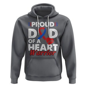 CHD Awareness Hoodie Dad Of A Heart Warrior Congenital Heart Defect Support TS02 Charcoal Printyourwear