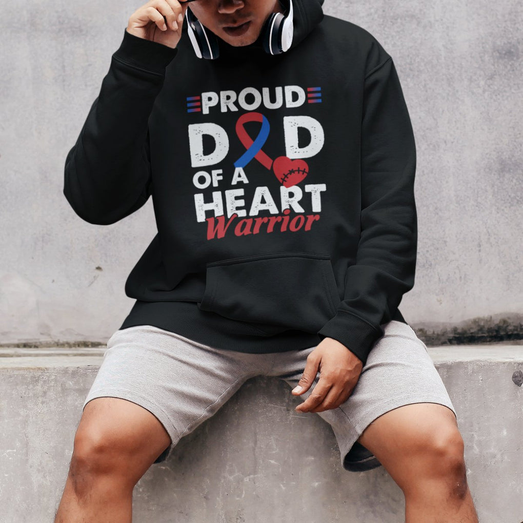 CHD Awareness Hoodie Dad Of A Heart Warrior Congenital Heart Defect Support TS02 Printyourwear