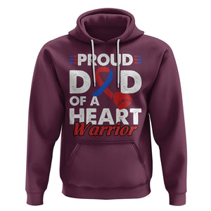 CHD Awareness Hoodie Dad Of A Heart Warrior Congenital Heart Defect Support TS02 Maroon Printyourwear