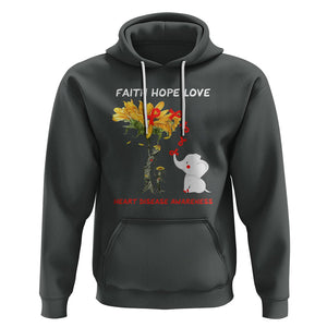 CHD Awareness Hoodie Faith Hope Love Support Heart Disease Awareness TS02 Dark Heather Printyourwear