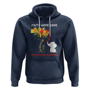 CHD Awareness Hoodie Faith Hope Love Support Heart Disease Awareness TS02 Navy Printyourwear