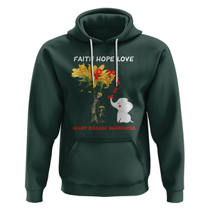 CHD Awareness Hoodie Faith Hope Love Support Heart Disease Awareness TS02 Dark Forest Green Printyourwear