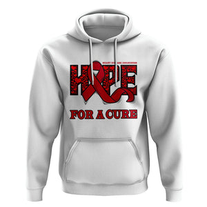 CHD Awareness Hoodie Hope For A Cure Heart Disease CHD Awareness Red Ribbon TS02 White Printyourwear