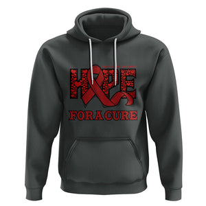 CHD Awareness Hoodie Hope For A Cure Heart Disease CHD Awareness Red Ribbon TS02 Dark Heather Printyourwear