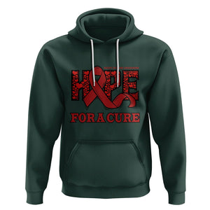 CHD Awareness Hoodie Hope For A Cure Heart Disease CHD Awareness Red Ribbon TS02 Dark Forest Green Printyourwear