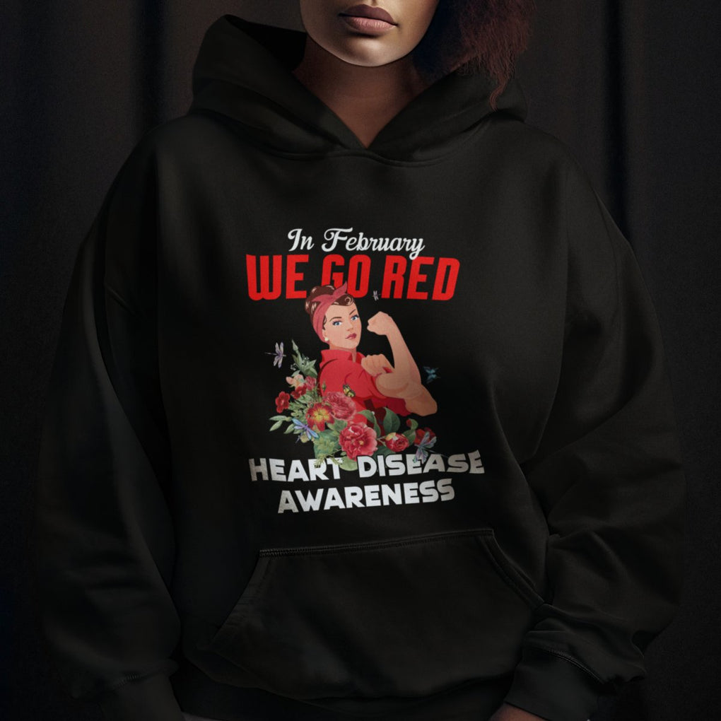 CHD Awareness Hoodie In February We Go Red American Heart Disease Awareness TS02 Printyourwear