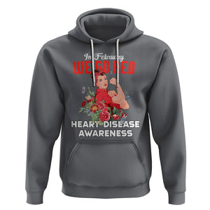 CHD Awareness Hoodie In February We Go Red American Heart Disease Awareness TS02 Charcoal Printyourwear