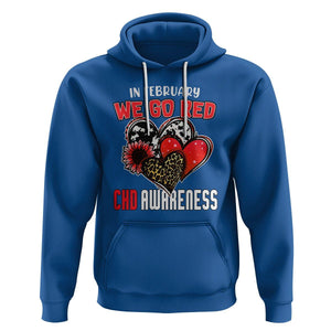 CHD Awareness Hoodie In February We Go Red Support Heart Disease Warrior TS02 Royal Blue Printyourwear