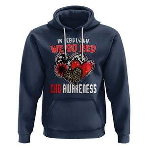 CHD Awareness Hoodie In February We Go Red Support Heart Disease Warrior TS02 Navy Printyourwear