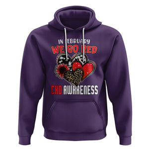 CHD Awareness Hoodie In February We Go Red Support Heart Disease Warrior TS02 Purple Printyourwear