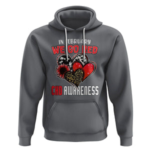 CHD Awareness Hoodie In February We Go Red Support Heart Disease Warrior TS02 Charcoal Printyourwear