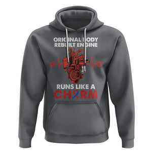 CHD Awareness Hoodie Original Body Rebuilt Engine Runs Like A Charm Heart Surgery TS02 Charcoal Printyourwear