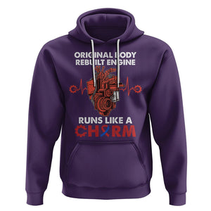 CHD Awareness Hoodie Original Body Rebuilt Engine Runs Like A Charm Heart Surgery TS02 Purple Printyourwear