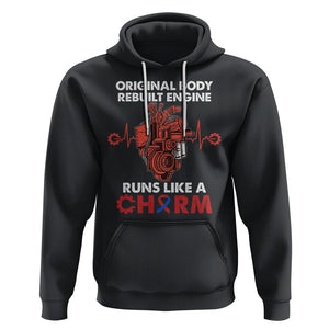 CHD Awareness Hoodie Original Body Rebuilt Engine Runs Like A Charm Heart Surgery TS02 Black Printyourwear