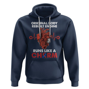 CHD Awareness Hoodie Original Body Rebuilt Engine Runs Like A Charm Heart Surgery TS02 Navy Printyourwear