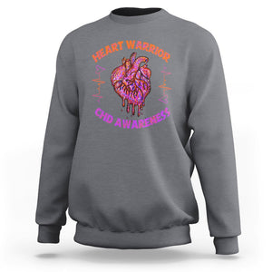 CHD Awareness Sweatshirt Brave Strong Resilient Heart Warrior TS02 Charcoal Printyourwear