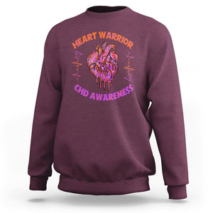 CHD Awareness Sweatshirt Brave Strong Resilient Heart Warrior TS02 Maroon Printyourwear