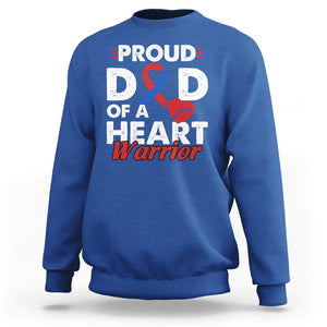 CHD Awareness Sweatshirt Dad Of A Heart Warrior Congenital Heart Defect Support TS02 Royal Blue Printyourwear