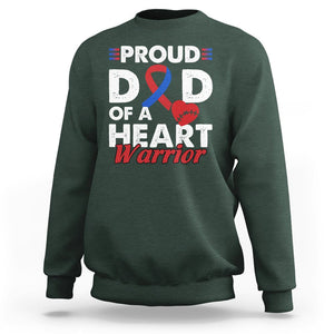 CHD Awareness Sweatshirt Dad Of A Heart Warrior Congenital Heart Defect Support TS02 Dark Forest Green Printyourwear